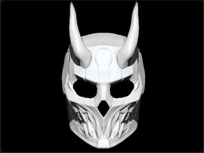 cyberdemon mask demon sci fi cyber oni helmet airsoft cosplay 3dshophelmet games toys game accessories 3d print model - Mito3D