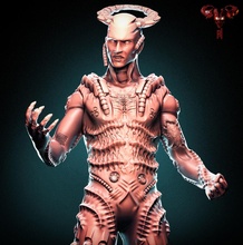 cybernetic fallen demon angel dark body biomechanics biomechanic statuette sculpture figurines miniatures art sculptures 3d print model - Mito3D