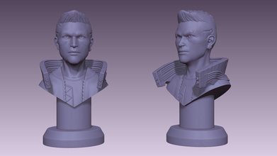 cyberpunk 2077 buste art sculpture cyberpunk2077 personnage miniatures homme statue imprimable sculptures 3d print model - Mito3D