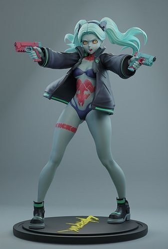 cyberpunk edgerunner rebecca sci fi future character 3dprint 3d figure games toys 3D print model - Mito3D