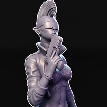 siberpunk elf minyatür 3d heykel baskı 3dprinting karakter punk zbrush Sanat heykeller 3d print model - Mito3D