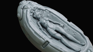 cyberpunk menina in aumentado realidade cápsula scifi futurista ar matriz ciborgue corpo humano futuro fêmea personagem lindo highpoly cabos projeto miniatura arte esculturas 3d print model - Mito3D