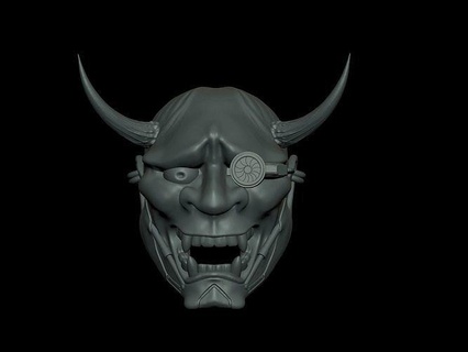 siberpunk Hannya maske Hanya hayır Japonca iblis siber giyim Sanat heykeller 3d print model - Mito3D