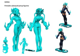 cyberpunk pinup sexy girl woman scifi robot future manga comic deco fantasy figurine modern games toys 3d print model - Mito3D
