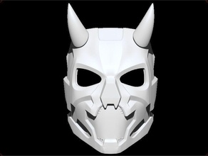 cyberpunk sci fi dämon maske hörner airsoft cosplay cyber cyberdemon scifi 3dshophelmet helm mechanisch böse star kriege sport grusel roboter spiele spielzeuge spiel zubehör 3d print model - Mito3D