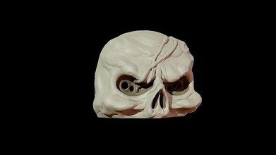 cyberpunk skull mask futuristic horror scifi skeleton death head helmet scary armor games toys 3d print model - Mito3D