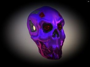 cyberpunk skull version 2 mezco head horror halloween games toys 3d print model - Mito3D