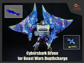 cybershark drone transformers beast wars depthcharge depth charge shark games toys 3d print model - Mito3D
