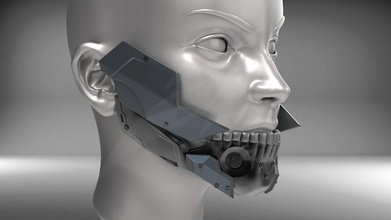 yarı robot çeneler zırh maske çene raiden siberpunk koronavirüs covid19 maskesi kostüm oyunu ninja metal dişli hobi kendin yap 3d print model - Mito3D