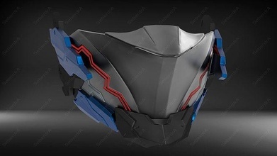 cyborg mask v4 3d 3dprint airsoft cosplay cyber facemask android mecha cyberpunk fashion 3d print model - Mito3D