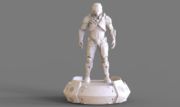 cyborg sculpture games-toys robot statue sci fi character scifi machine future mechanical android futuristic cybernetic games toys other 3d print model - Mito3D