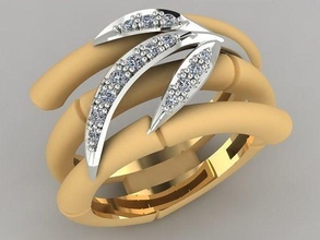 cyc bague femme bijoux impression 3dprinted imprimable anneaux conception bijou d'or mode or prototypage brillant luxe diamant 3d print model - Mito3D
