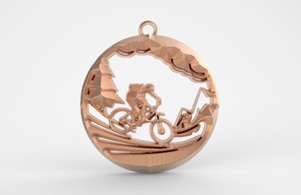 cyclist bicycle pendant fashion sport art jewelry jewel pendants 3d print model - Mito3D