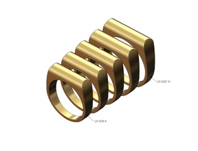 zylindrisch Signet Ring Schmuck druckbar Gold Silber Sterling Siegelring Menring Mode Zubehör Luxus modern minimalistisch einfach Aussage Kuppel Ringe 3d print model - Mito3D