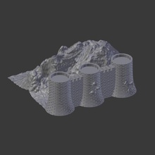 chipre diorama modelo castelo magnético montanha casa decoração 3d print model - Mito3D