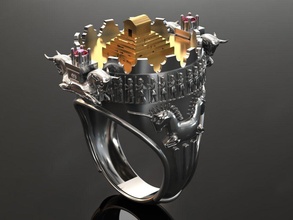 cyrus tomba squillare stampabile sterlina gioiello gioielleria argento persepolis oro cilindro moda bellezza antico brillante nozze vintag anelli 3d print model - Mito3D