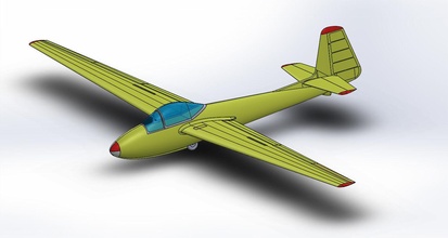 czech glider lunak 107 saiplane plane model rc airplane glide aircraft hobby diy 3d print model - Mito3D