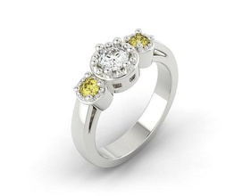 d 0900 v1 platino joyería joya precioso brillante lujo compromiso quilate marrige boda plata oro imprimible diamante anillo solitario anillos 3d print model - Mito3D