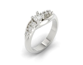1062 diamant engagement bague or platine bijoux précieux gemme brillant luxe emgagement carat marrige mariage argent imprimable bijou solitaire anneaux 3d print model - Mito3D