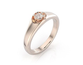 d-2003 jewelry gold silver printable ring diamond jewel jewellery wedding gem engagement fashion brilliant rings 3d print model - Mito3D