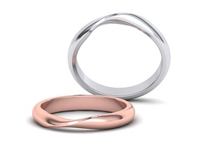 d-a forma di mobius band nozze 3mm 3dmodel a d gioielli matrimonio anello banda twisted torsione anelli stampabile usa il canada europa l'asia regno unito cad lei 3d print model - Mito3D
