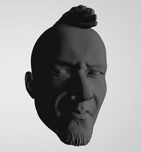dabba-kato commander azeez wwe custom head sculpt 3d print model wrestling action figure diy sculpted games toys 3d print model - Mito3D