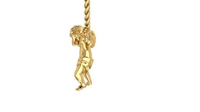 dabbing ángel colgante pendiente joyería joya oro plata moda 3d print model - Mito3D