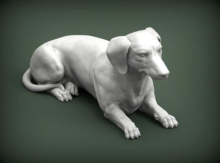 perro tejonero naturaleza mamífero animal mascota escultura estatuilla recuerdo 3d impresión modelo esculpir Arte esculturas estatua imprimible 3d print model - Mito3D