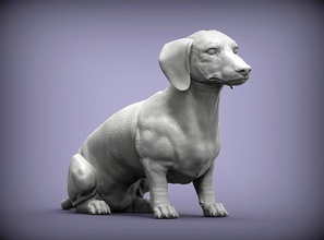 dackel 3d drucken modell hund natur säugetier tier haustier skulptur statuette souvenir bildhauerei kunst skulpturen statue druckbar 3d print model - Mito3D