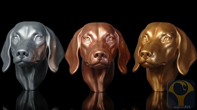 dachshund head dog statue figurine breed animal pet sculpture miniatures figurines art sculptures 3d print model - Mito3D