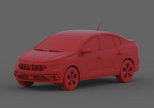 dacia logan 2021 2020 2022 2023 subcompact sedan mk3 iii 3 gen cheap small romanian french detailed car hobby diy automotive 3d print model - Mito3D