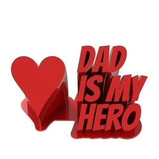 papà eroe regalo casa arte cuore arredamento decorazione testo citazioni segni loghi 3d print model - Mito3D