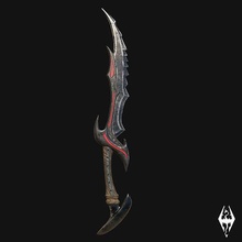 daedric sword of vampire - elder scrolls v gameasset weapon skyrim gameart fantasy games toys game accessories 3d print model - Mito3D