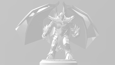 demone 3d figurina Stampa uomo protezione statua stampabile warcraft scultura Giochi giocattoli donna pioggia parasole illustrazione arte 3d print model - Mito3D