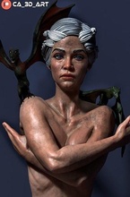 daenerys targaryen 3d yazdır ejderha game of thrones emilia klarke sanat heykeller 3d print model - Mito3D