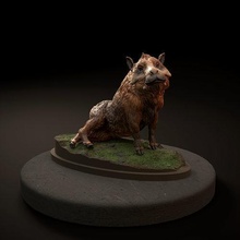 daeodon - hell pig resting animal beast creature figure monster realistic statue miniature predator prehistoric dnd boar extinct art sculptures 3d print model - Mito3D