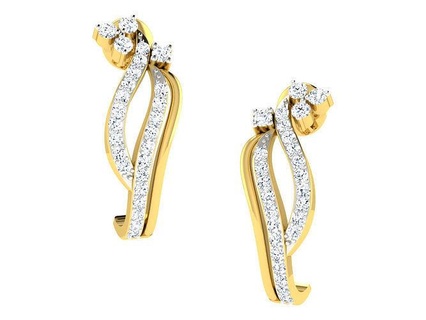 daimond earrings 3dm stl obj fbx render details earring hoop 3dmodel cad jewelry usa canada diamond diamonds emerald 3dprinting 3d delicate women silver jewel gem 3d print model - Mito3D