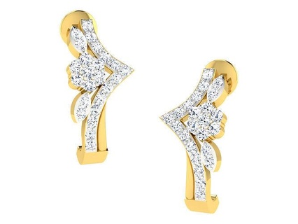 daimond earrings 3dm stl obj fbx render details earring hoop 3dmodel cad jewelry usa canada diamond diamonds emerald 3dprinting 3d delicate women 3d print model - Mito3D