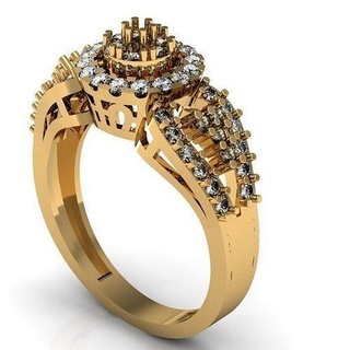 diamant bague bijoux gemme or platine luxe anneaux pendentif argent imprimable brillant mariage engagement pendentifs conception bijou mode 3d print model - Mito3D