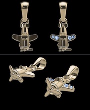 délicat avion pendentif ensemble diamants bijoux Collier diamant conception tendance ancien classique moderne antique femmes femelle Hommes charme gamins 3d print model - Mito3D