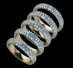delicado racimo diamante infinito banda mezcla tamaños 4 5 6 7 8 joyería joya anillo lujo 3d print model - Mito3D