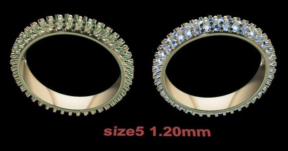 delicado racimo diamante infinito banda size5 joyería joya anillo lujo oro Clásico moderno antiguo mujer hembra 3d print model - Mito3D