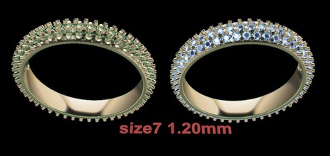délicat grappe diamant infini bande size7 bijoux bague antique moderne ancien mode tendances Masculin femelle 3d print model - Mito3D