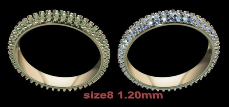 délicat grappe diamant infini bande size8 bague bijoux antique ancien moderne mariage engagement femmes femelle Masculin mode tendances 3d print model - Mito3D