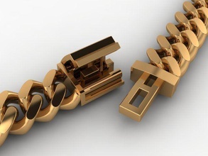 zierlich kubanisch Kette Halskette Verknüpfung 6mm Größe Armband Schmuck Männer weiblich männlich Frauen Design Mode Trend Hüfte hüpfen HipHop Gold Luxus Jahrgang 3d print model - Mito3D