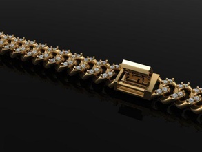 zarif Küba elmas Zincir bağlantılar 6mm boyut takı mücevher taş moda kolye bilezik bağlantı hiphop kalça akım lüks altın 3d print model - Mito3D