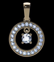 dainty diamond dangle pendant jewelry necklace gem women female trend fashion vintage modern design trends printable luxury accessories pendants 3d print model - Mito3D