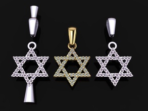 dainty diamond david star pendant jewelry chain necklace vintage fashion women female male unisex men hiphop religion religious judaism pendants 3d print model - Mito3D