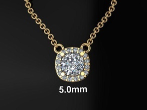 zierlich Diamant Heiligenschein Kissen Anhänger 5mm Schmuck Halskette Jahrgang modern Antiquität retro traditionell Mode weiblich 3d print model - Mito3D
