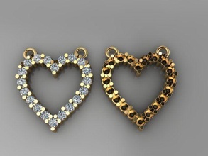 dainty diamond heart pendant halo necklace chain antique modern female womens fashion trends pave channel jewelry love valentine romance pendants 3d print model - Mito3D